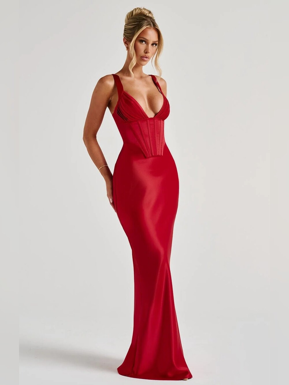 Vestido largo Shae - Rojo babyboo NWT $135 - Picture 6 of 14